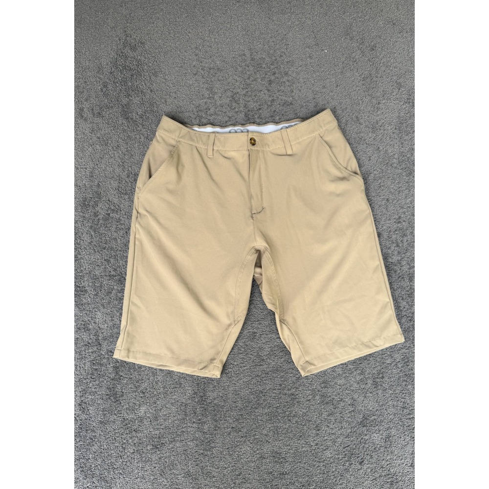 33,000ft Mens Performance Golf Shorts Khaki Tan Stretch Size 36 22SF1245-099